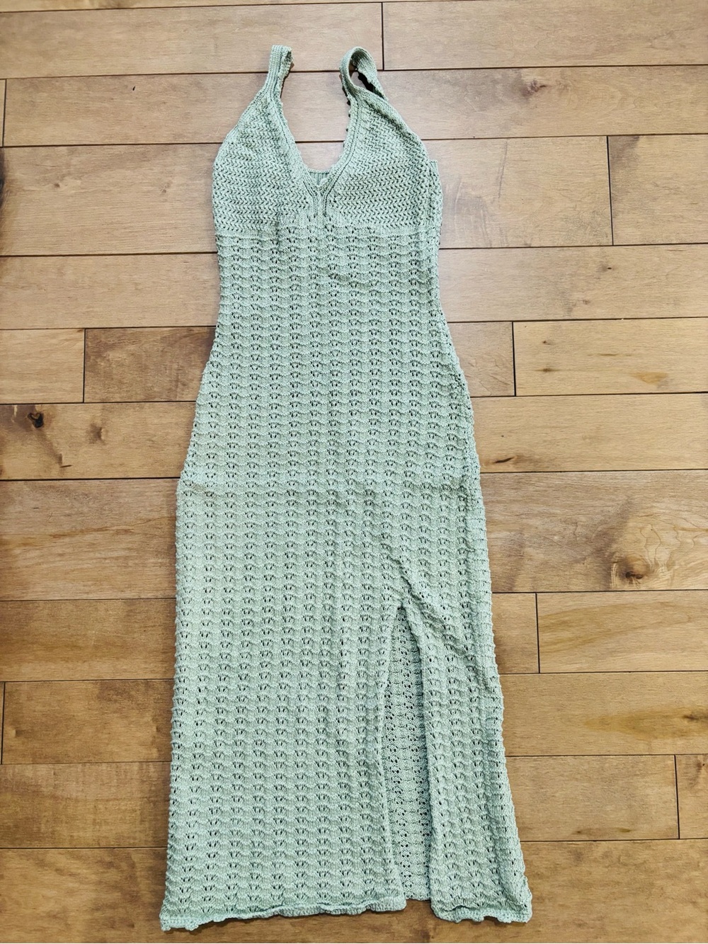 Aritzia crochet Evie midi Dress — Sage Green